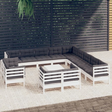 Salon de jardin 7 pcs et coussins bois massif sapin de douglas 495373495373