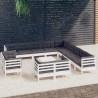Salon de jardin 7 pcs et coussins bois massif sapin de douglas 495373495373