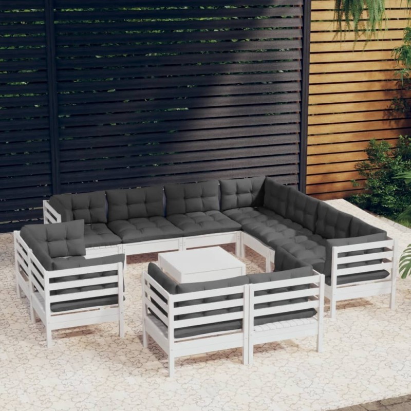 Salon de jardin 7 pcs avec coussins noir résine tressée 495384495384