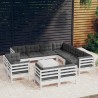 Salon de jardin 7 pcs avec coussins noir résine tressée 495384495384