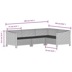 Salon de jardin 9 pcs avec coussins noir résine tressée 495387495387