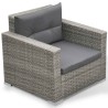 Salon de jardin avec coussins 7 pcs gris résine tressée 495407495407