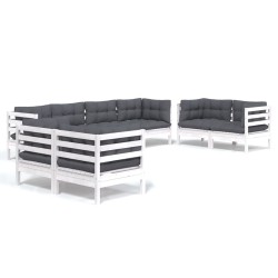 Canapé de jardin avec coussin Noir et blanc crème polyrotin 495410495410
