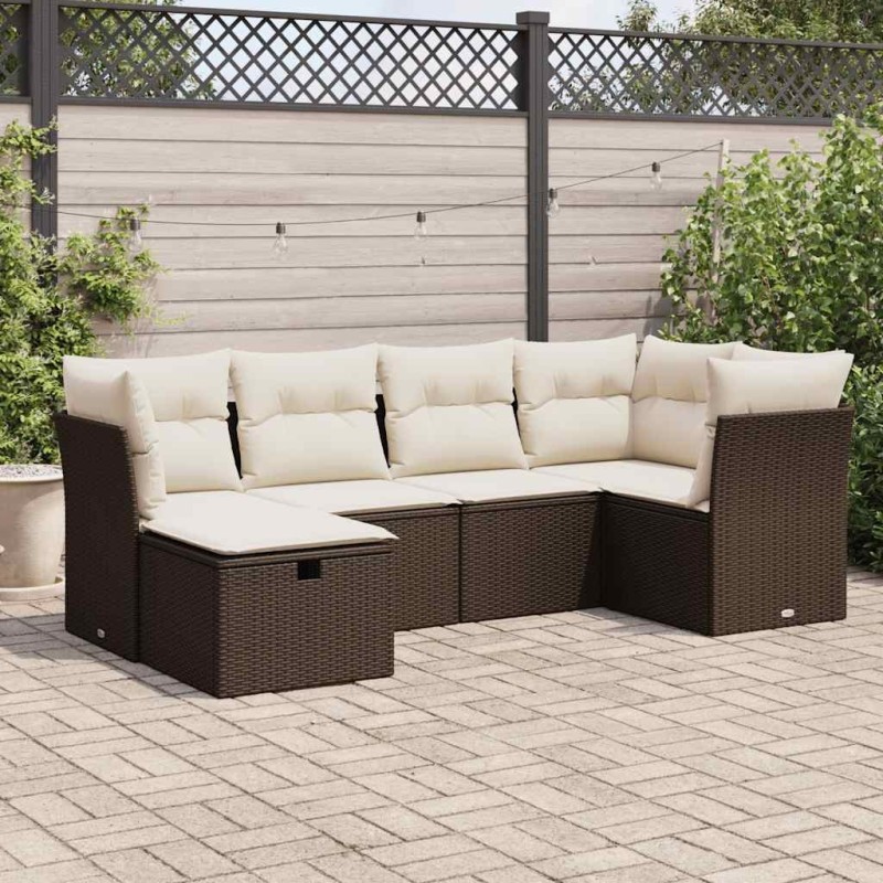 Salon de jardin 10 pcs avec coussins crème bois de pin massif 495581495581