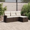 Salon de jardin 10 pcs avec coussins noir résine tressée 495603495603