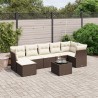 Salon de jardin 10 pcs avec coussins noir résine tressée 495606495606