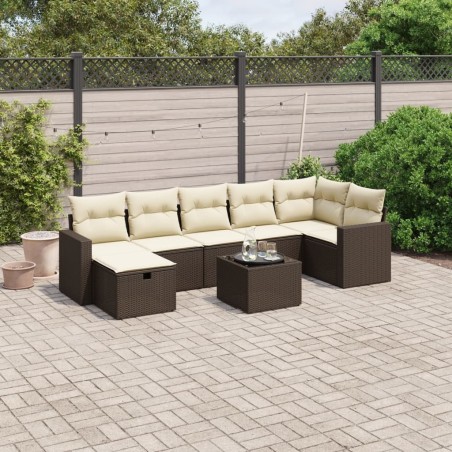 Salon de jardin 10 pcs avec coussins noir résine tressée 495617495617