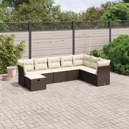 Salon de jardin 10 pcs avec coussins noir résine tressée 495628495628