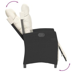 Salon de jardin 8 pcs avec coussins noir résine tressée 495636495636