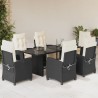 Salon de jardin 8 pcs avec coussins noir résine tressée 495637495637