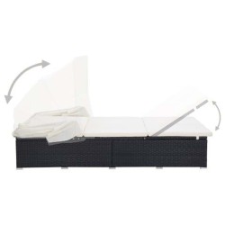 Salon de jardin avec coussins 9 pcs marron résine tressée 495643495643