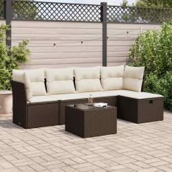 Salon de jardin 10 pcs avec coussins crème bois de pin massif 495656495656
