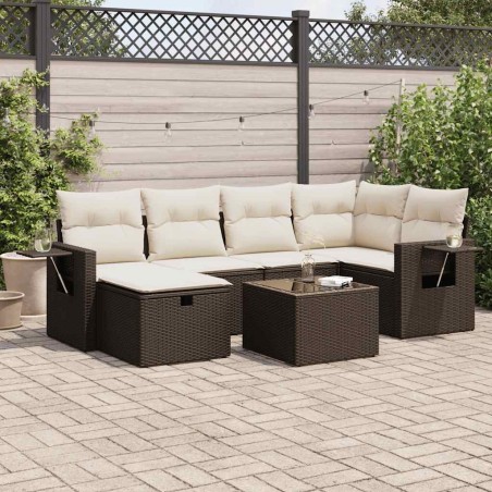 Salon de jardin avec coussins 12 pcs beige résine tressée 495659495659