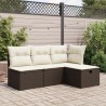 Salon de jardin avec coussins 9 pcs marron résine tressée 495661495661