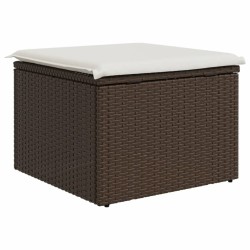 Salon de jardin avec coussins 9 pcs marron résine tressée 495661495661