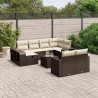 Salon de jardin avec coussins 7 pcs marron résine tressée 495664495664
