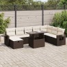 Salon de jardin avec coussins 7 pcs marron résine tressée 495667495667