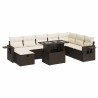 Salon de jardin avec coussins 7 pcs marron résine tressée 495667495667
