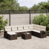 Salon de jardin avec coussins 7 pcs marron résine tressée 495669495669