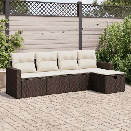 Salon de jardin 8 pcs avec coussins noir résine tressée 495680495680