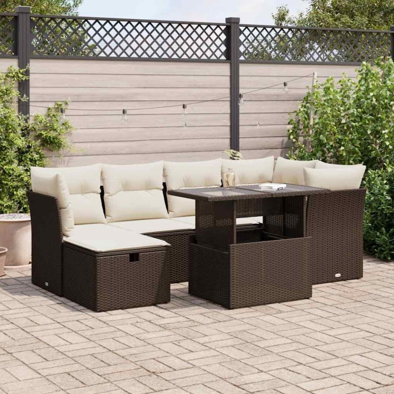 Salon de jardin avec coussins 14 pcs gris résine tressée 495692495692
