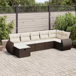 Salon de jardin avec coussins 13 pcs beige résine tressée 495694495694