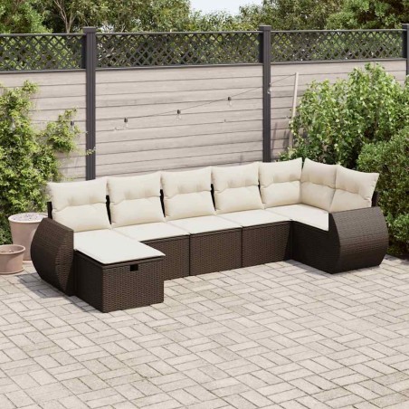Salon de jardin avec coussins 13 pcs beige résine tressée 495694495694