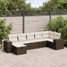Salon de jardin avec coussins 14 pcs beige résine tressée 495696495696