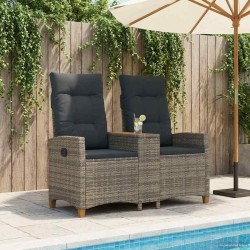 Ensemble de Canapés avec coussin 7 pcs Noir et Blanc polyrotin 495709495709