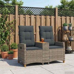 Ensemble de Canapés avec coussin 7 pcs Noir et Blanc polyrotin 495709495709