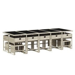 Salon de jardin 10 pcs avec coussins noir résine tressée 495714495714