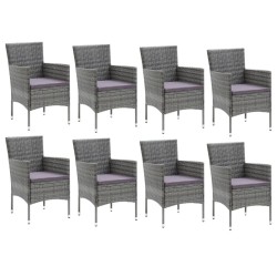 Salon de jardin 10 pcs avec coussins noir résine tressée 495728495728