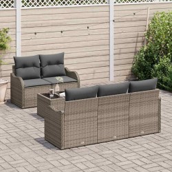 Ensemble de canapé de jardin avec coussin 7 pcs Beige polyrotin 495731495731