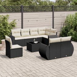 Ensemble de canapé de jardin 8 pcs Marron Poly rotin 495733495733