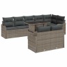 Ensemble de canapé de jardin avec coussin 6 pcs Noir Poly rotin 495735495735