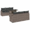Ensemble de canapé de jardin avec coussin 7 pcs Beige polyrotin 495738495738