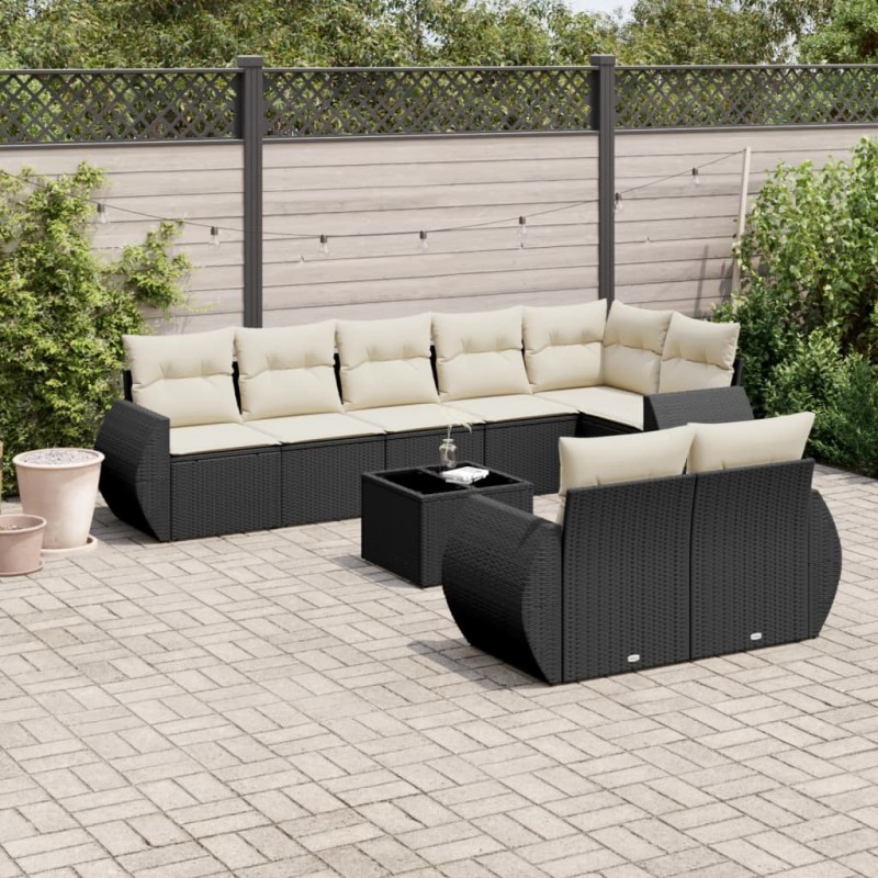 Ensemble de canapé de jardin 8 pcs Marron Poly rotin 495758495758