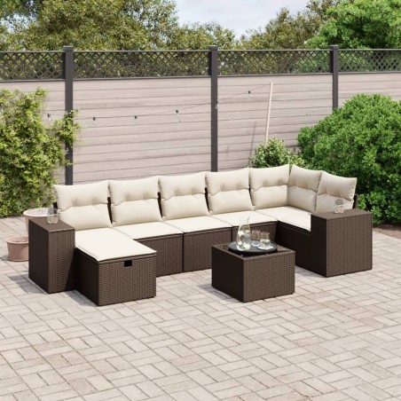 Salon de jardin 11 pcs avec coussins noir résine tressée 495765495765