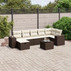 Salon de jardin 11 pcs avec coussins noir résine tressée 495766495766