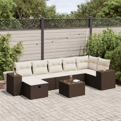 Salon de jardin 6 pcs avec coussins crème bois de pin 495772495772