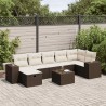 Salon de jardin 6 pcs avec coussins crème bois de pin 495772495772
