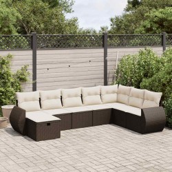 Salon de jardin 6 pcs avec coussins crème bois de pin 495773495773