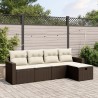Salon de jardin 8 pcs avec coussins noir résine tressée 495777495777