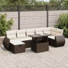 Salon de jardin 7 pcs avec coussins crème bois de pin 495785495785