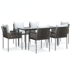Ensemble de salle à manger pour jardin 13 pcs Blanc Rattan Polt 495798495798