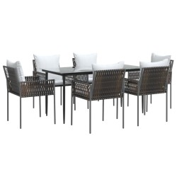 Ensemble de salle à manger pour jardin 13 pcs Blanc Rattan Polt 495798495798