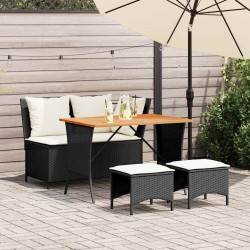 Ensemble de salle à manger pour jardin 11 pcs Noir Acier 495801495801