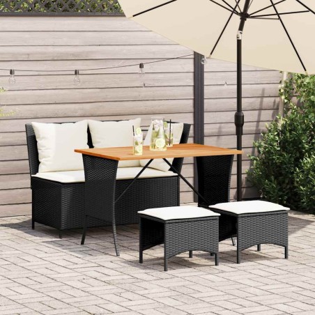 Ensemble de salle à manger pour jardin 11 pcs Noir Acier 495801495801