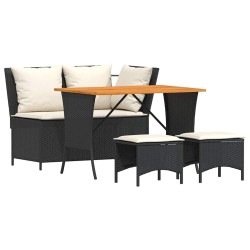 Ensemble de salle à manger pour jardin 11 pcs Noir Acier 495801495801