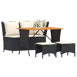 Ensemble de salle à manger pour jardin 11 pcs Noir Acier 495801495801